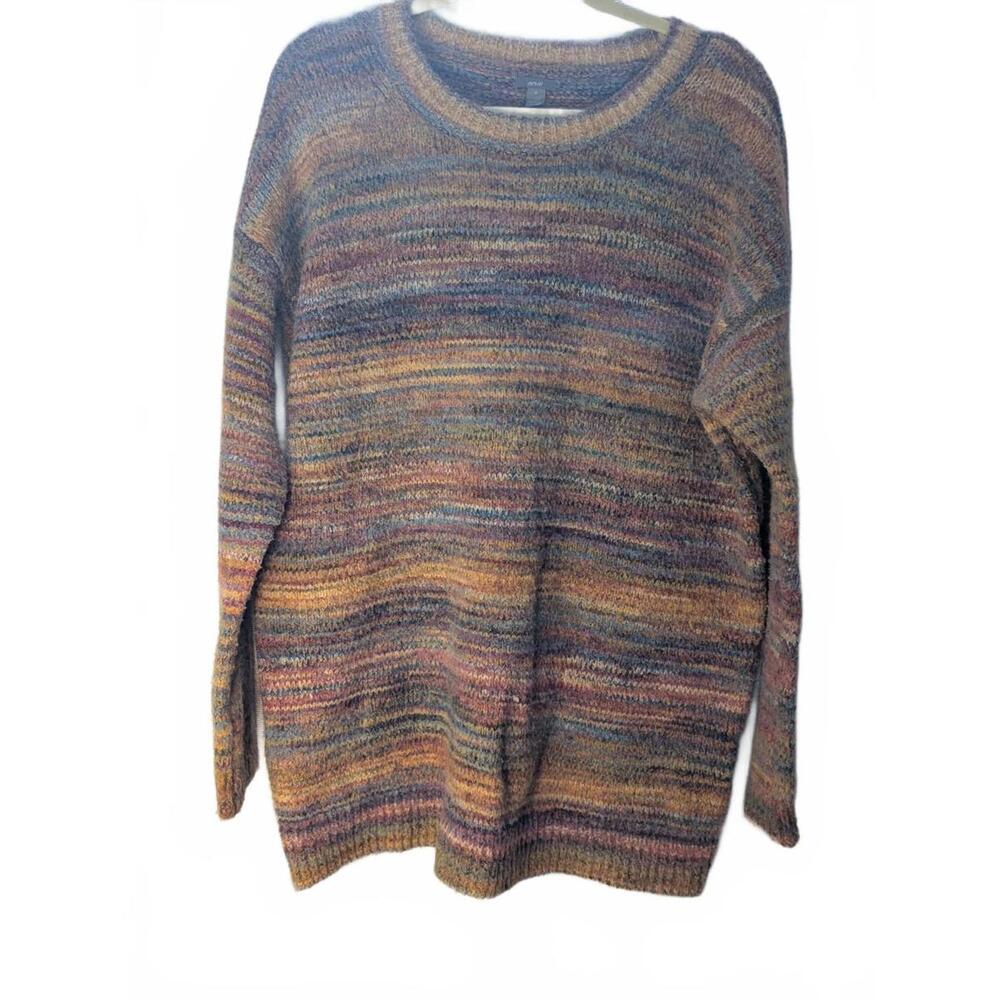 Aerie Soft Oversized Chunky Sweater Multicolor Small Pastel Knit Long Medium